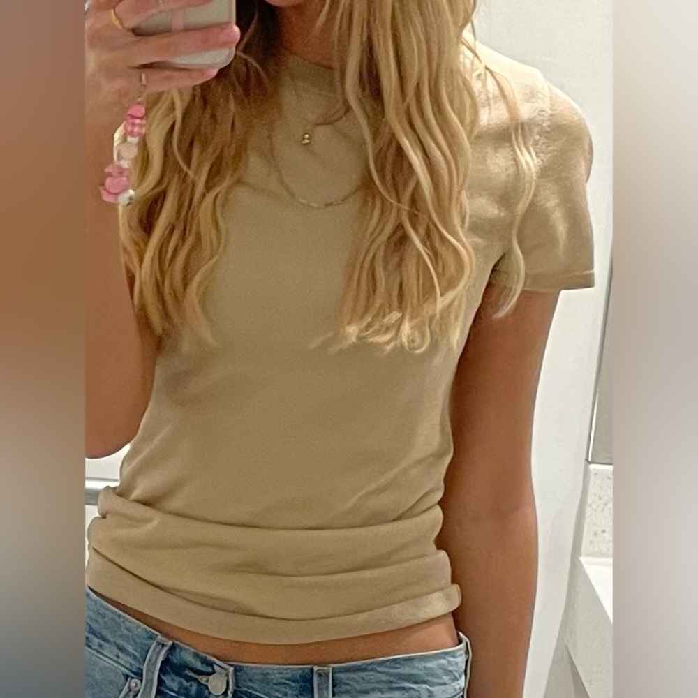 Wilfred Aritzia Gold Sheer T-Shirt